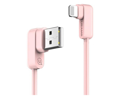 Kabel USAMS Kabel kątowy U-flow Lightning 1,2m 2A różowy